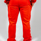 Fire red flare jumpsuit