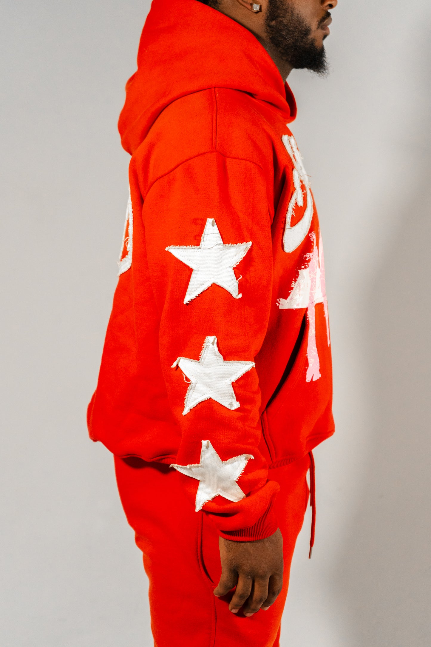 Fire red flare jumpsuit